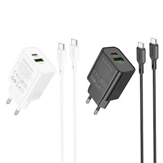 СЗУ Borofone BA88A Navy PD20W+QC3.0 (1USB-A/1C) + кабель Type-C to Type-C фото 1 СЗУ Borofone BA88A Navy PD20W+QC3.0 (1USB-A/1C) + кабель Type-C to Type-C фото 1 из 1