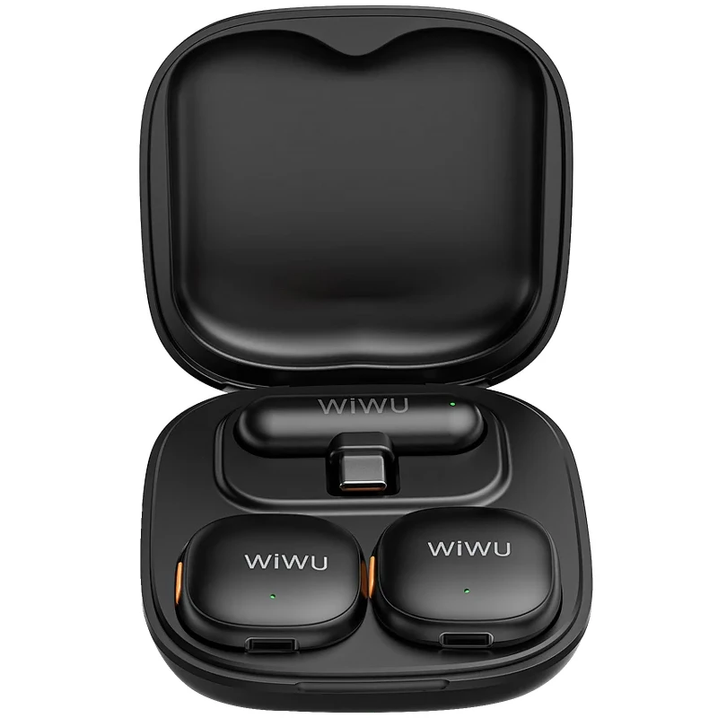 Петличный беспроводной микрофон WiWU Wi-WM006 AI Adaptive Noise Reduction Type-C – Black. Фото 1 из 6