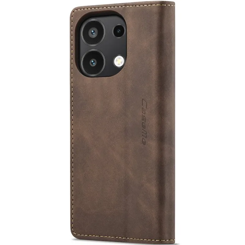 Шкіряний чохол-книжка CaseMe Velvet Nubuck для Xiaomi Redmi Note 13 4G – Coffee. Фото 5 з 6