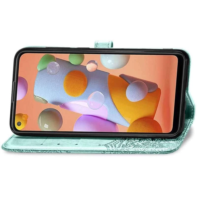 Кожаный чехол-книжка Art Case с визитницей для Samsung Galaxy A11 – Бирюзовый. Фото 5 из 5