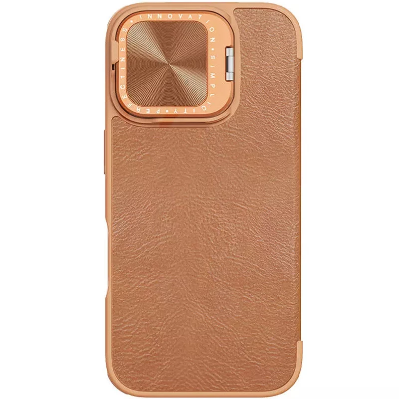 Шкіряний чохол (книжка) Nillkin Qin Prop для Apple iPhone 16 – Brown. Фото 2 з 6