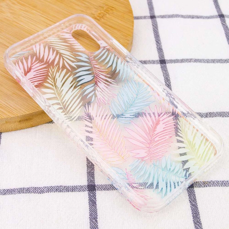 TPU+PC чохол з квітами на Apple iPhone XR (6.1") – Пальмове листя. Фото 3 з 3