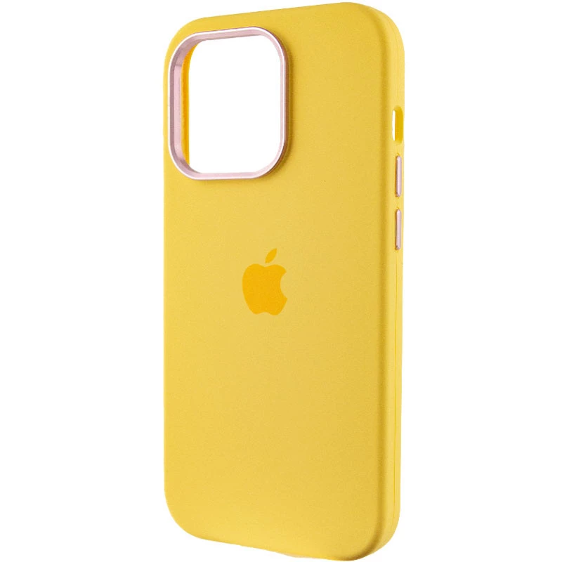 Чохол Silicone Case з металевими кнопками на Apple iPhone 14 Pro (6.1") – Жовтий / Sunglow. Фото 4 з 9