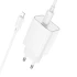СЗУ Hoco C143A Benefit PD20W (1USB-C) + кабель Type-C to Lightning – White. Фото 5 из 8