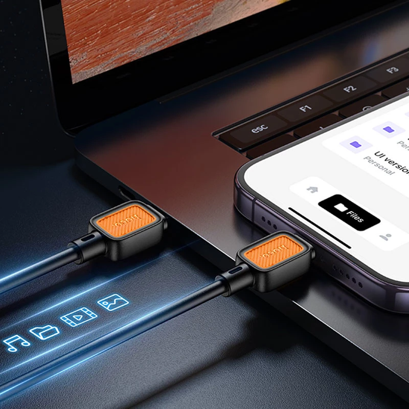 Дата кабель Hoco X108 Benefit 27W Type-C to Lightning (1m) – Black. Фото 4 з 5