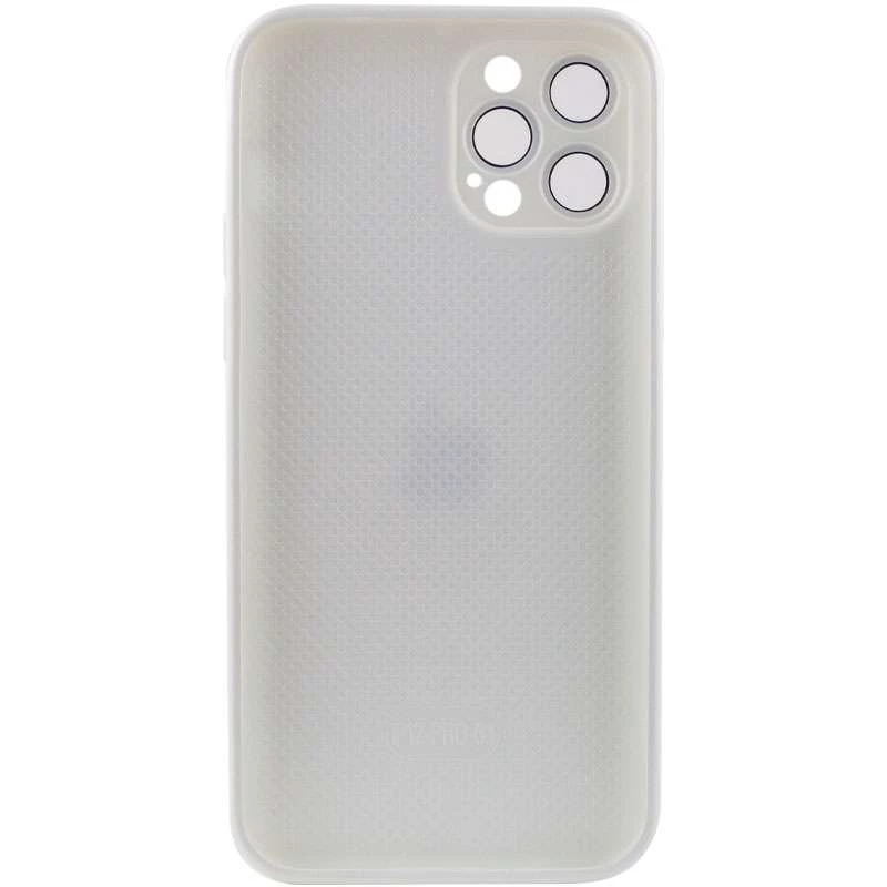 Силиконовый сапфирный чехол со стеклянной поверхностью на Apple iPhone 12 Pro (6.1") – Pearly White. Фото 4 из 7