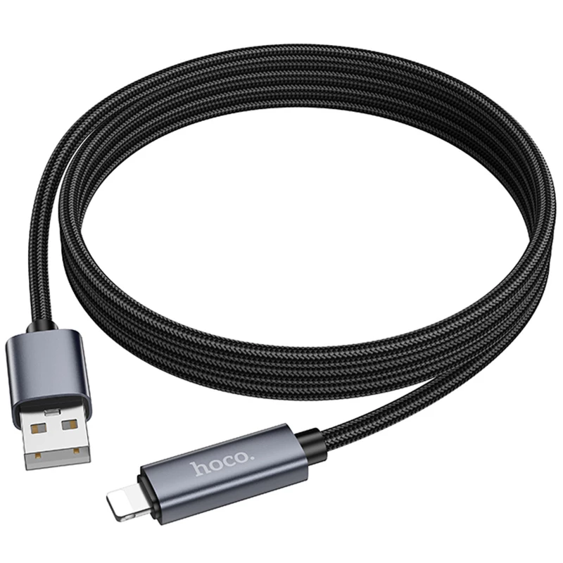 Дата кабель Hoco X112 Favor with display USB to Lightning 2.4A (1m) – Black. Фото 4 з 5