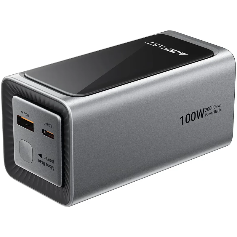 Портативний ЗП Power Bank Acefast M33 100W 20000 mAh – Metal gray. Фото 1 з 4