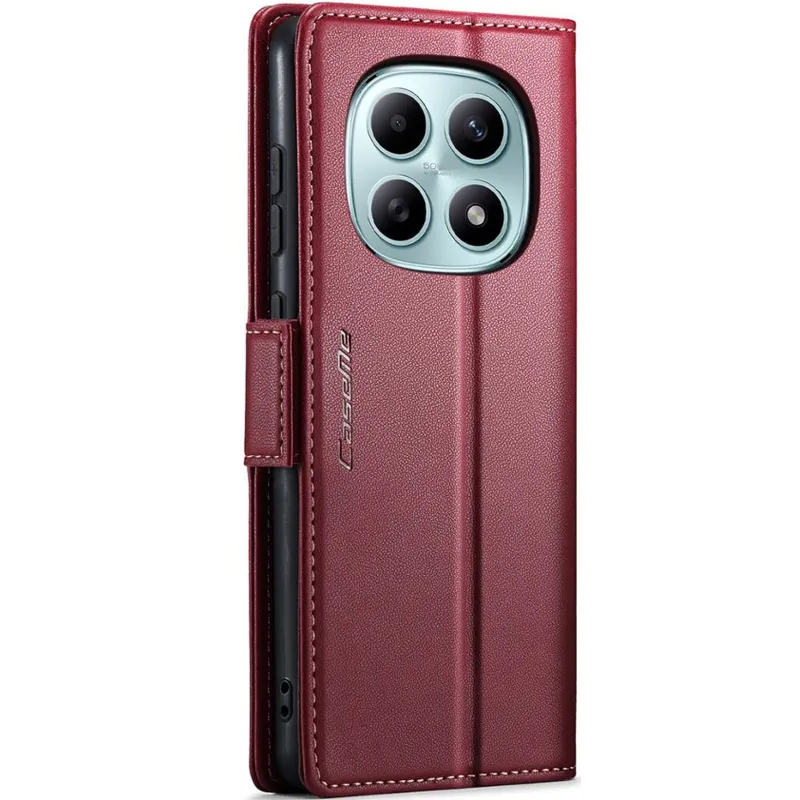 Кожаный чехол-книжка CaseMe Nappa leather для Xiaomi Redmi Note 15 4G/5G (EU) – Red. Фото 2 из 10