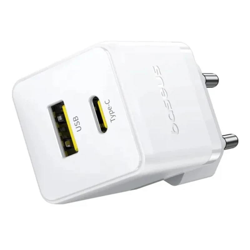СЗУ Baseus Palm Fast Charger 20W (1USB-A/1C) (P10111608) – Moon White. Фото 2 из 3