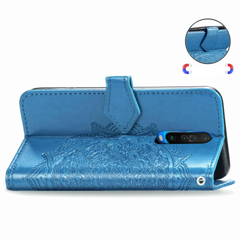 Кожаный чехол-книжка Art Case с визитницей для Xiaomi Redmi K30 – Синий. Фото 3 из 7