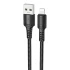 Дата кабель Borofone BX116 Certain USB to Lightning 2.4A (1m) – Black. Фото 1 з 3