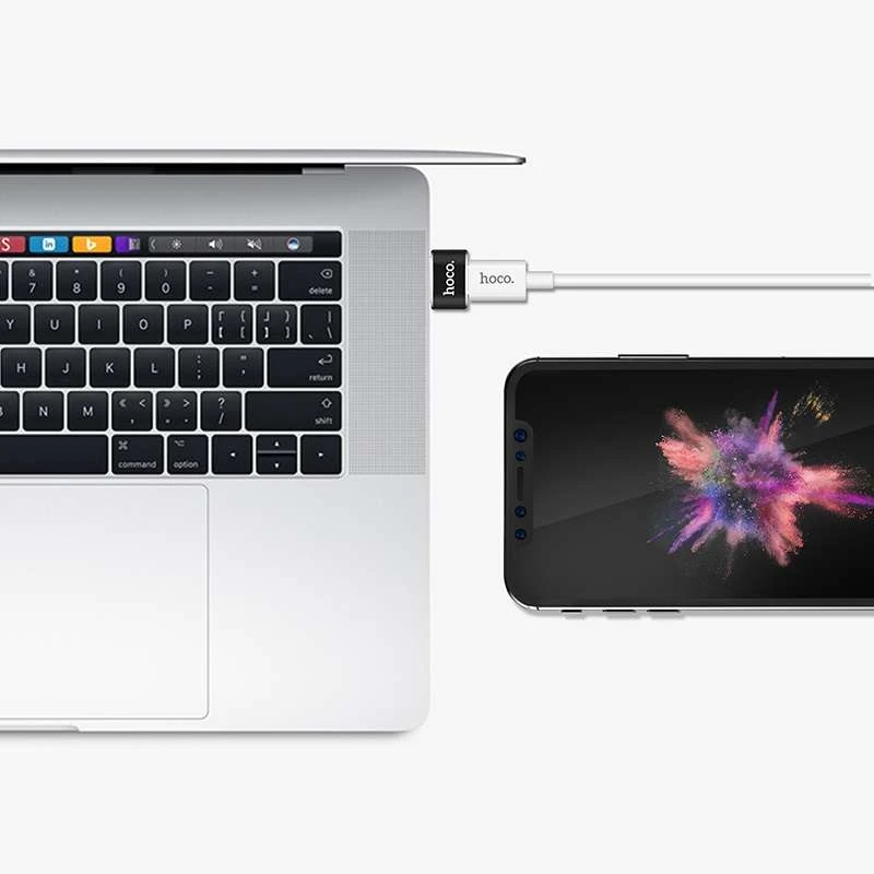 Перехідник Hoco UA6 OTG USB Female to Type-C Male – Чорний. Фото 5 з 8