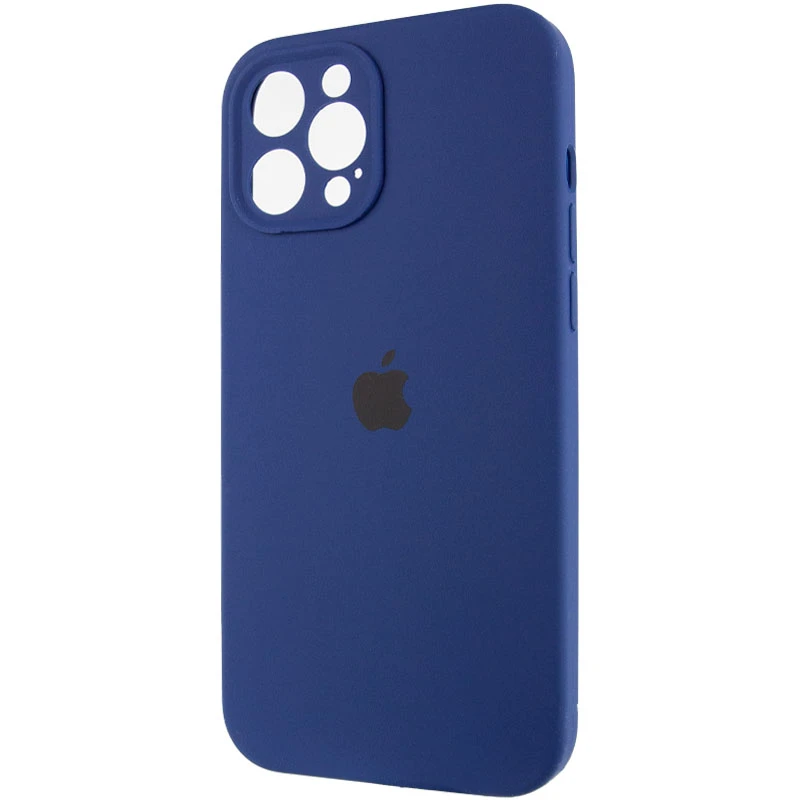 Чехол Silicone Case с защитой камеры для Apple iPhone 12 Pro Max (6.7") – Синий / Deep navy. Фото 4 из 7