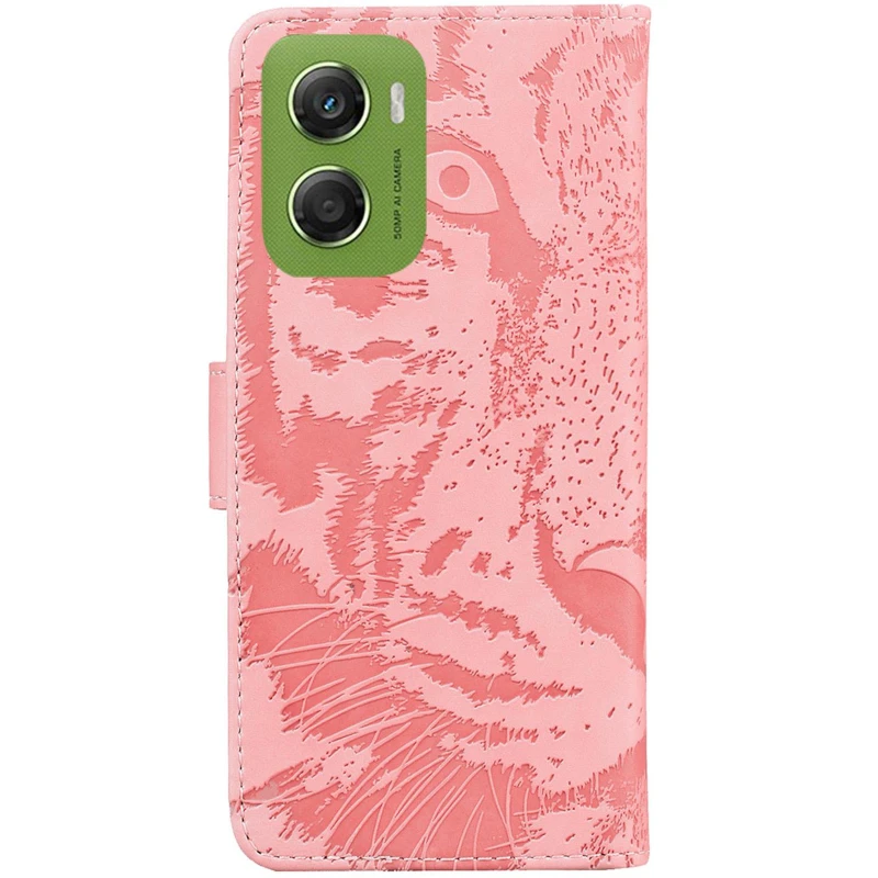 Кожаный чехол-книжка Tiger для Motorola Moto G06 – Pink. Фото 2 из 5