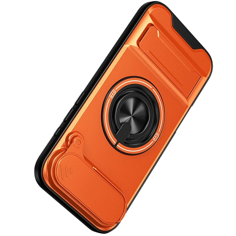 Ударостійкий чохол Camshield StandRing case для Apple iPhone 17 Air (6.5") – Orange. Фото 2 з 2