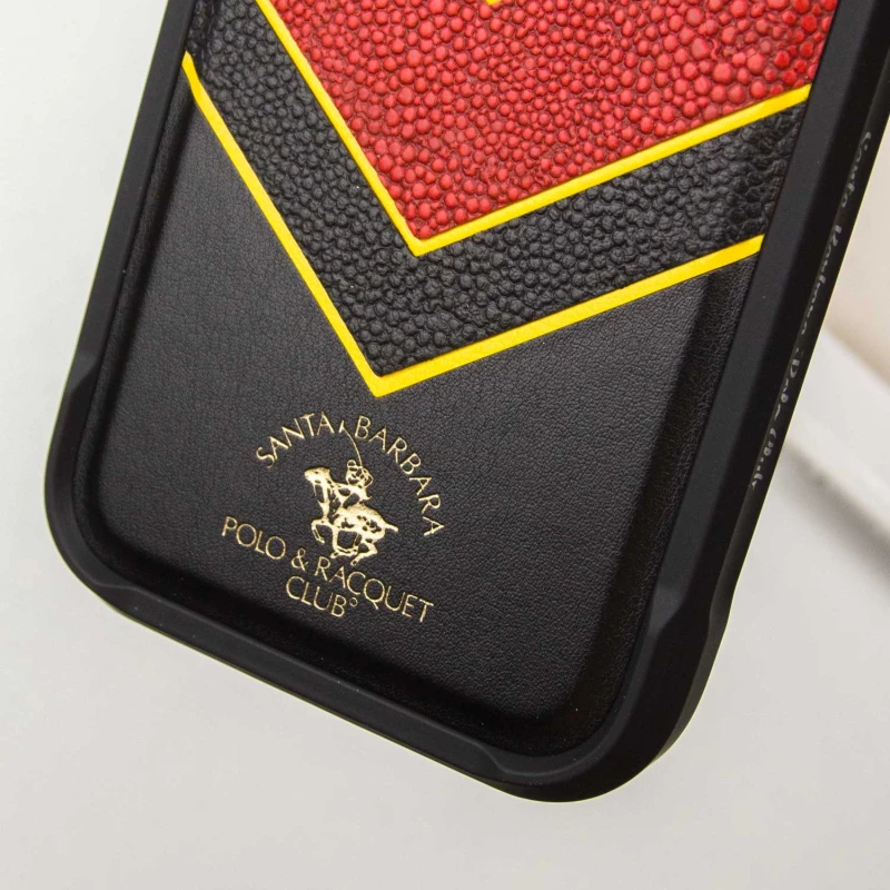Кожаный чехол Polo Santa Barbara Barton для Apple iPhone 16 Pro Max – Black / Yellow. Фото 9 из 12
