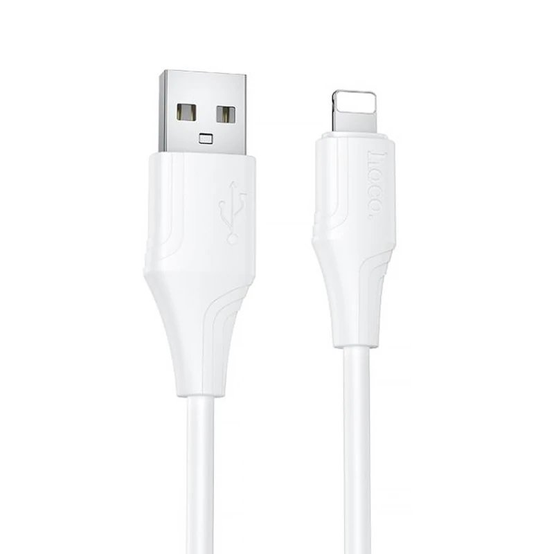 Дата кабель Hoco X124 Bien silicone USB to Lightning 2.4A (1m) – White. Фото 1 из 3