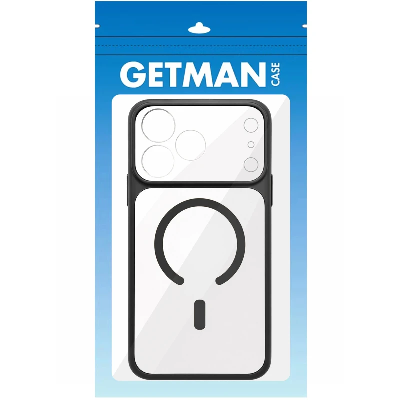 Чехол TPU GETMAN Moon Clear with MagSafe для Apple iPhone 15 (6.1") – Black. Фото 2 из 2