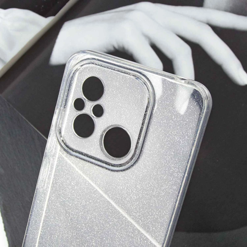 Прозорий чохол з блискітками Xiaomi Redmi 12C / Poco C55 – Clear. Фото 3 з 7