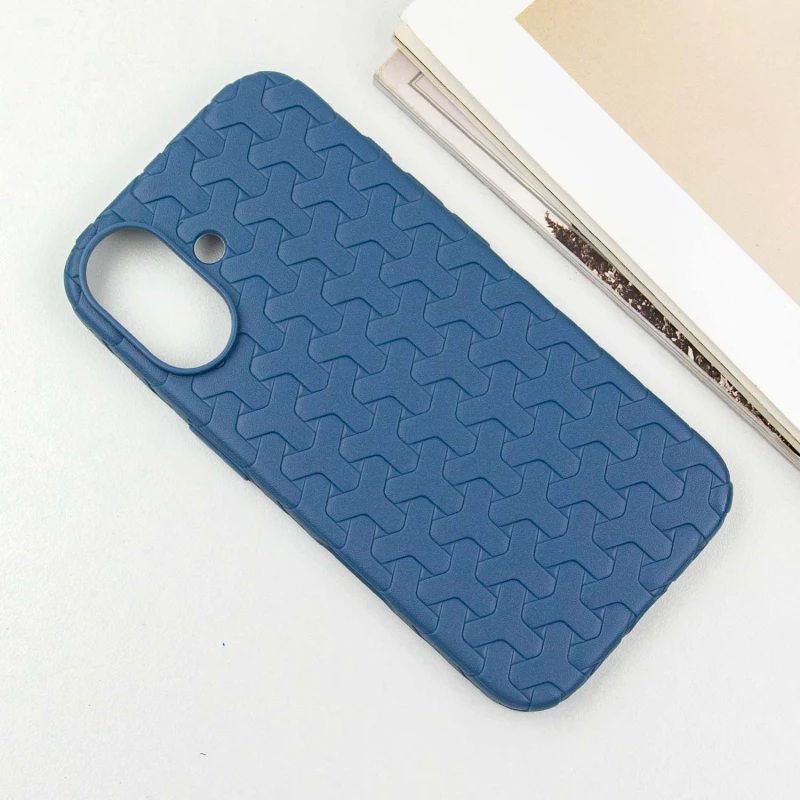 TPU чехол плетенка для Apple iPhone 16 – Blue. Фото 4 из 8