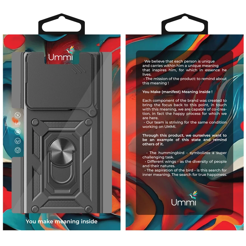 Удароміцний чохол Ummi Camshield Serge Ring (in box) для Xiaomi Poco F8 Pro – Чорний / Black. Фото 5 з 6