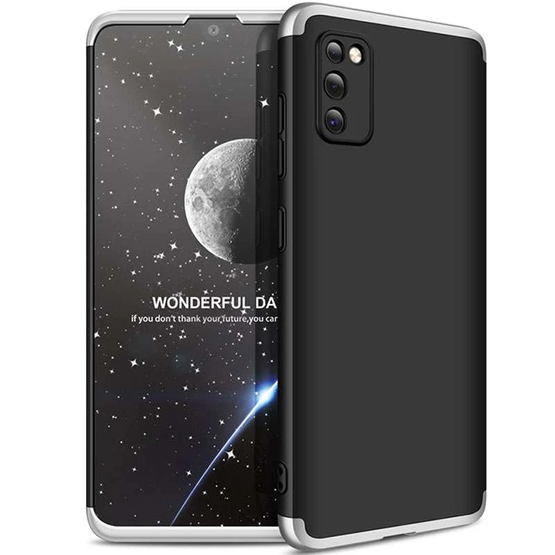 

Чехол с защитой 360 градусов GKK для Samsung Galaxy A02s (Черный / Серебряный), Чорний / срібний