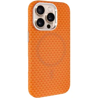 Чехол TPU+PC KVZV Triangular Pattern with Magnetic Fit для Apple iPhone 15 Pro (6.1") — Orange