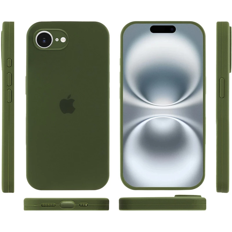 Чохол Silicone Case з закритим низом на Apple iPhone 17e (6.1") – Зелений / Dark Olive. Фото 4 з 6