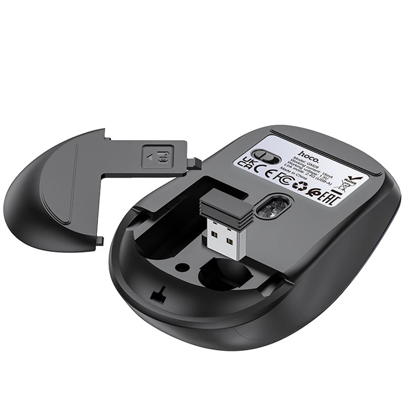 Мышь Hoco GM28 2.4G – Black / Metal gray. Фото 4 из 6