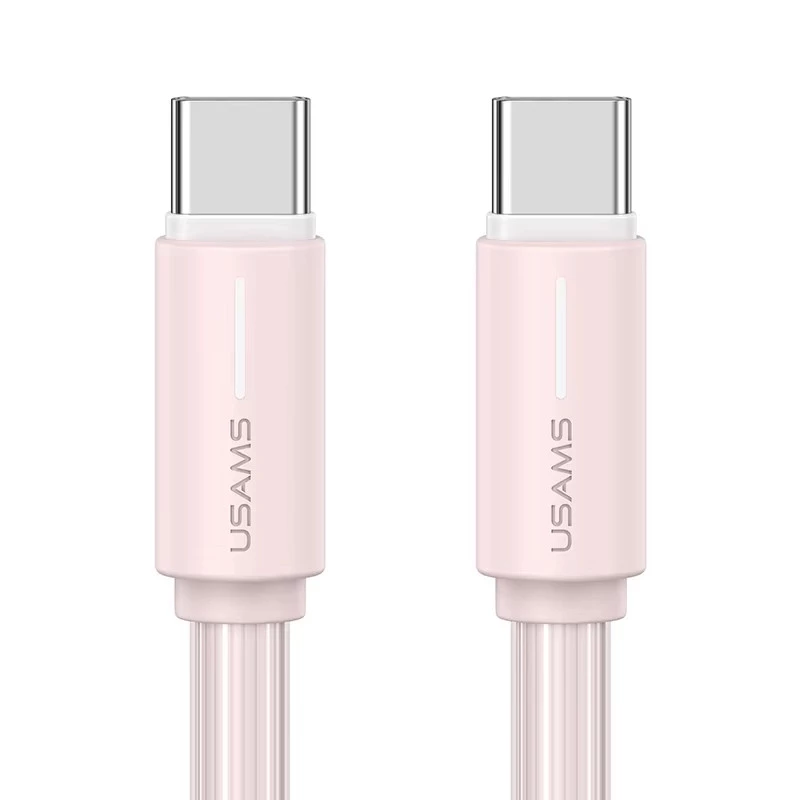 Дата кабель Usams US-SJ734 Bicolor Charging YR Ser. Type-C to Type-C 60W (1m) – Pink. Фото 1 з 1