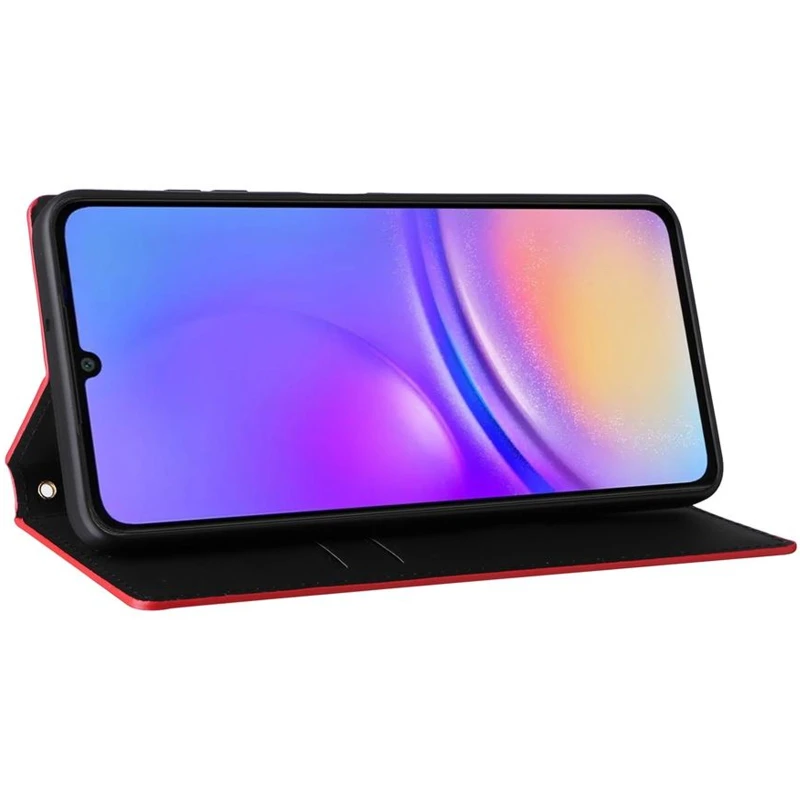Шкіряний чохол-книжка Rhombus Book для Xiaomi Redmi Note 15 Pro+ 5G – Red. Фото 2 з 5
