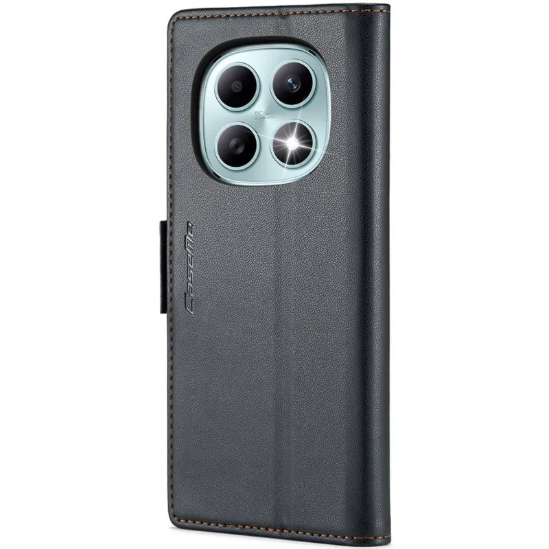 Кожаный чехол-книжка CaseMe Nappa leather для Xiaomi Redmi Note 15 4G/5G (EU) – Black. Фото 3 из 10