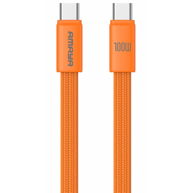 Дата кабель Amaya 317CC Type-C to Type-C 100W (1.2m) – Orange. Фото 1 из 2
