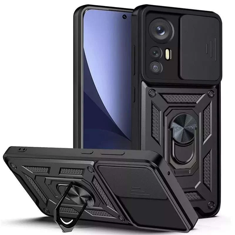 

Протиударний чохол Serge Ring з захистом камери на Xiaomi 12 Lite (Чорний)