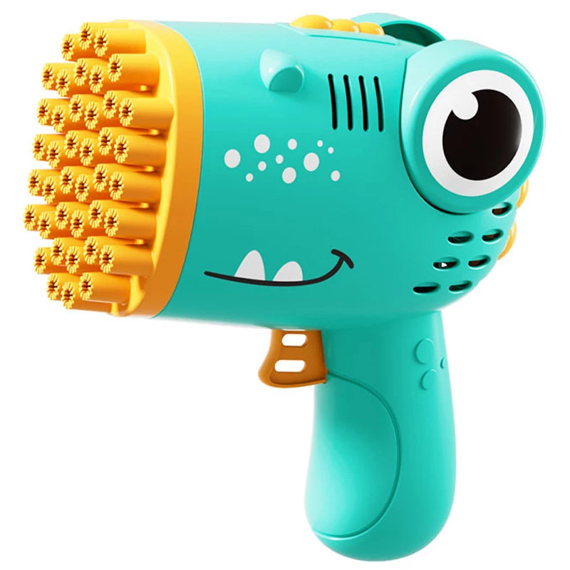 Пістолет для мильних бульбашок Dinosaur Bubble Gun з насадкою на 40 отворів 50ml – Green. Фото 1 з 7