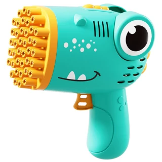 Пістолет для мильних бульбашок Dinosaur Bubble Gun з насадкою на 40 отворів 50ml фото 1 з 7