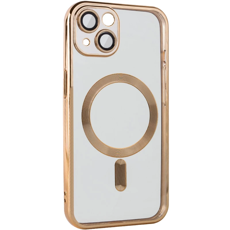 

Хромовий TPU чохол з MagSafe на Apple iPhone 14 (6.1") (Gold)