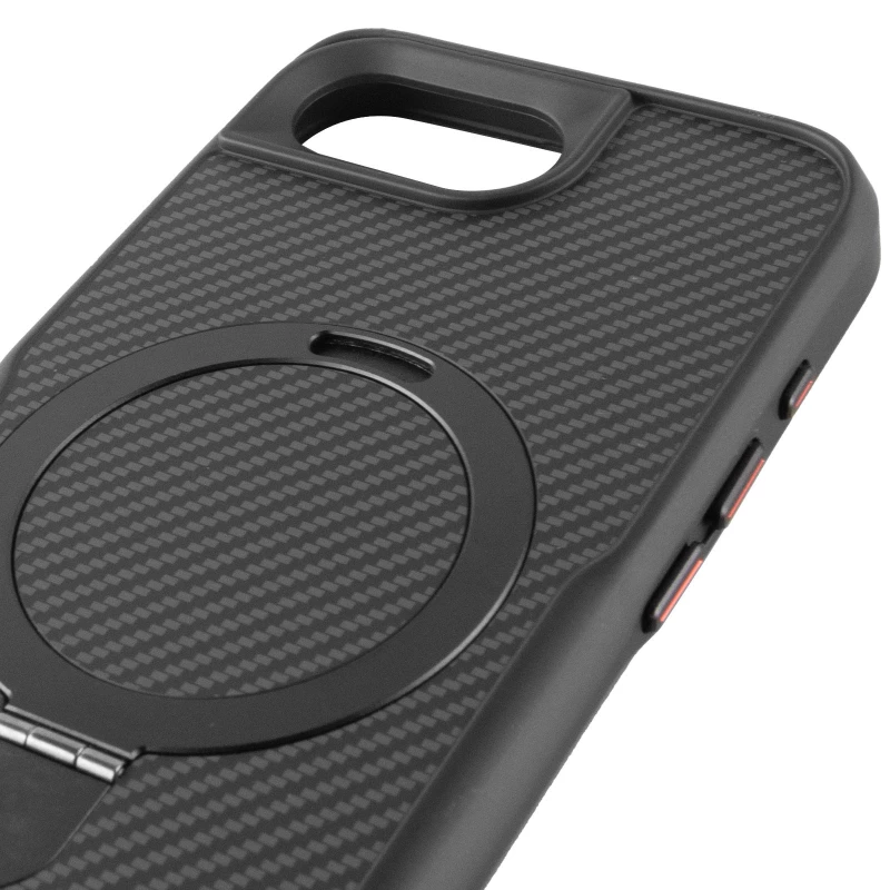 Кольоровий TPU+PC з металевими кнопками , кільцем та MagSafe для Apple iPhone 17e (6.1") – Чорний. Фото 5 з 6