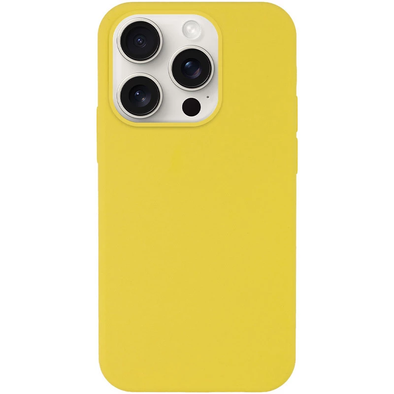 Чохол з закритим низом Silicone Case на Apple iPhone 14 Pro (6.1") – Жовтий / Yellow. Фото 2 з 7