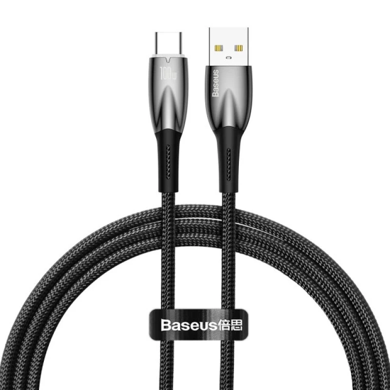 

Дата кабель Baseus Glimmer Series Fast Charging Data Cable USB to Type-C 100W 1m (CADH00040) (Black)