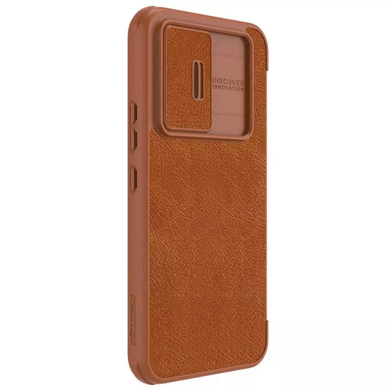 Кожаный чехол-книжка Nillkin Qin Pro Camshield для Samsung Galaxy A55 – Коричневый. Фото 4 из 6