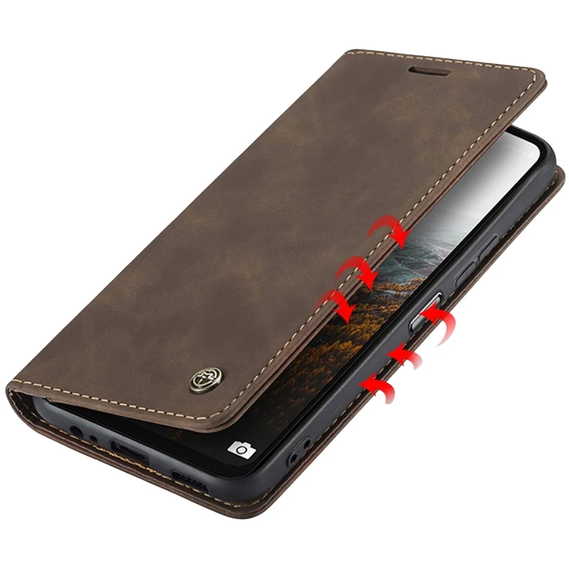 Шкіряний чохол-книжка CaseMe Velvet Nubuck для Samsung Galaxy A17 4G/5G – Coffee. Фото 4 з 4