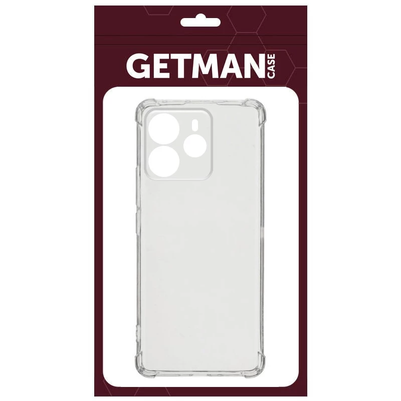 Ультратонкий силіконовий чохол GETMAN з критими бортами та камерою для Xiaomi Redmi Note 14 4G (Europe version) – Безбарвний (прозорий). Фото 3 з 4