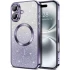 Чохол з блискітками, захисними лінзами на камеру та MagSafe на Apple iPhone 16 – Фіолетовий / Deep Purple. Фото 2 з 4