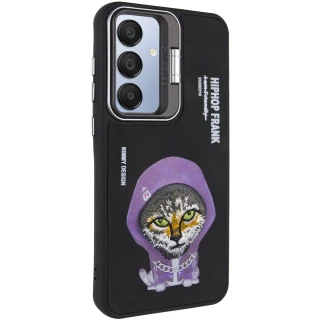 TPU+PC чохол з тваринами для Samsung Galaxy A55 — Black Cat