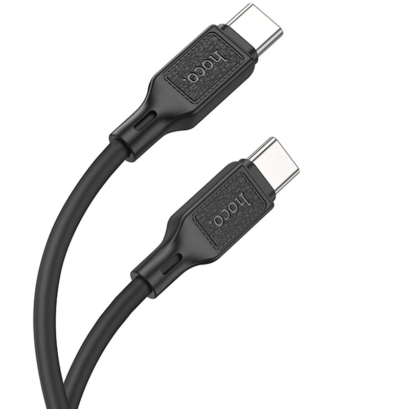 Дата кабель Hoco X90 Cool silicone Type-C to Type-C 60W (1m) – Black. Фото 2 з 6