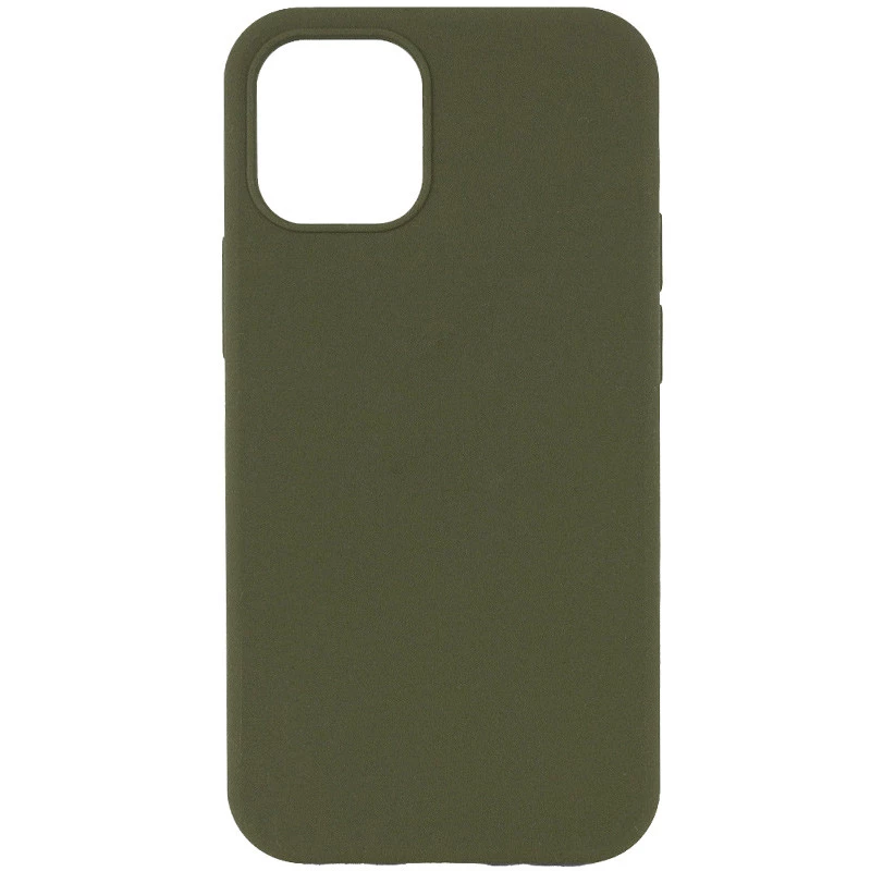 Чехол с закрытым низом Silicone Case для Apple iPhone 12 Pro Max (6.7") – Зеленый / Dark Olive. Фото 1 из 3