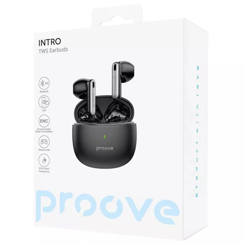 Бездротові TWS навушники Proove Intro (APP) – Black. Фото 4 з 4