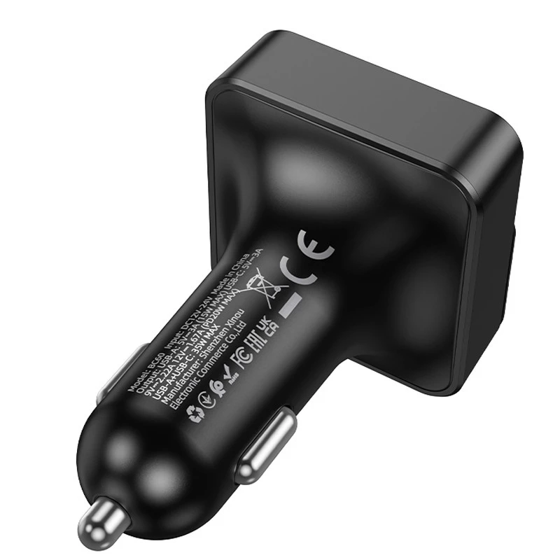 АЗП FM модулятор Borofone BC60 Hero 35W (2USB-A/1C) – Black. Фото 7 з 8